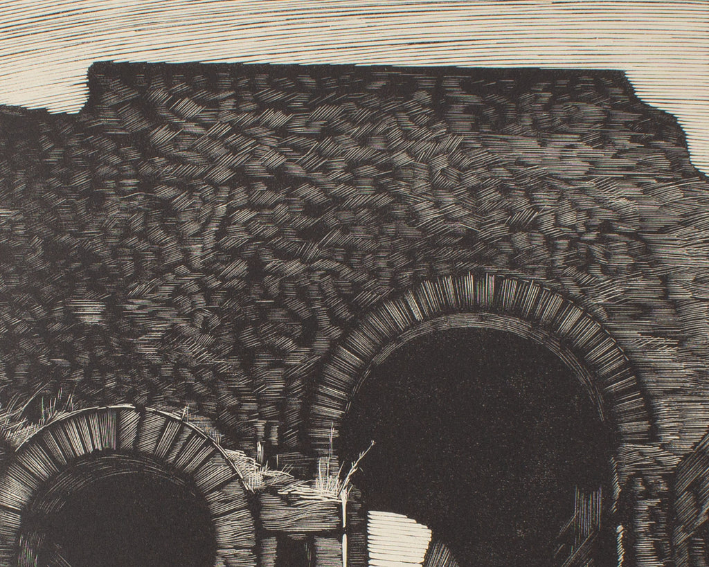 Nino Finamore 1930s “Pompei - Nola Gate” Woodcut Print