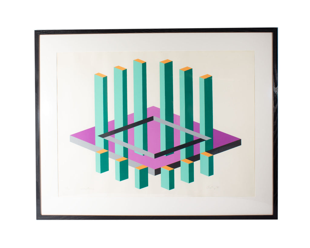 Michael Challenger 1970 “Vexations” Op Art Serigraph