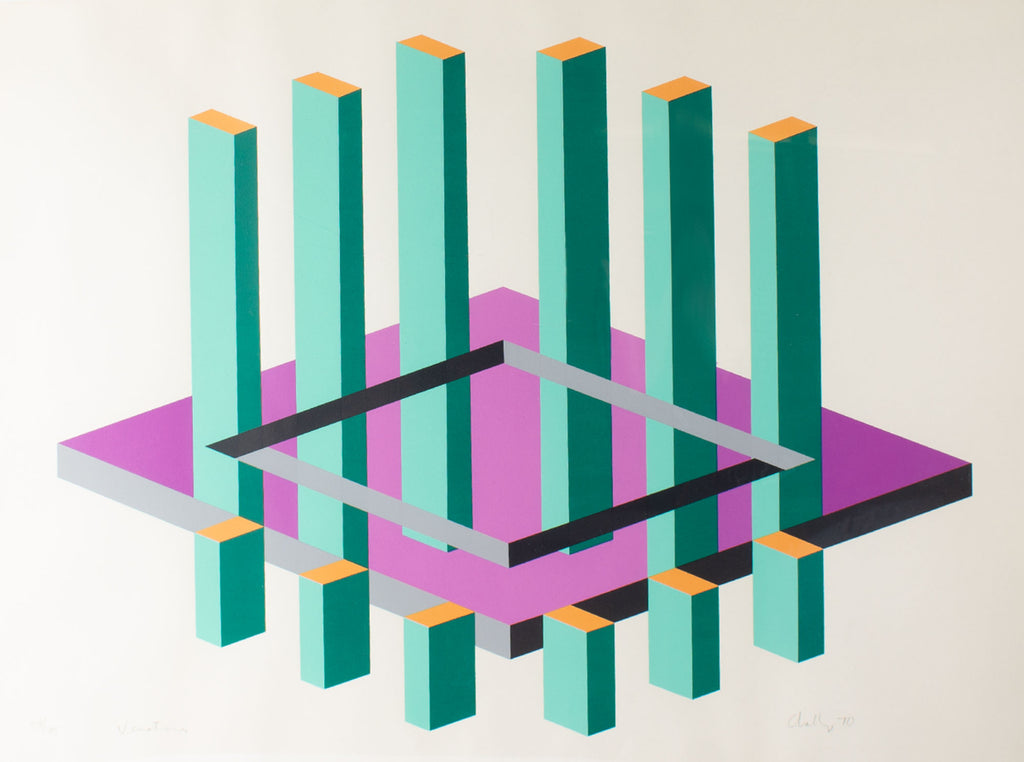 Michael Challenger 1970 “Vexations” Op Art Serigraph