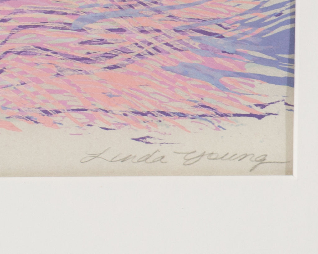 Linda Young Signed “Water Lilies” Limited Edition Woodblock Print