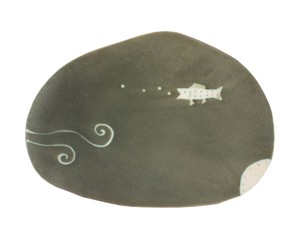 Reiko Miyagi Studio Pottery Bowl with Fish
