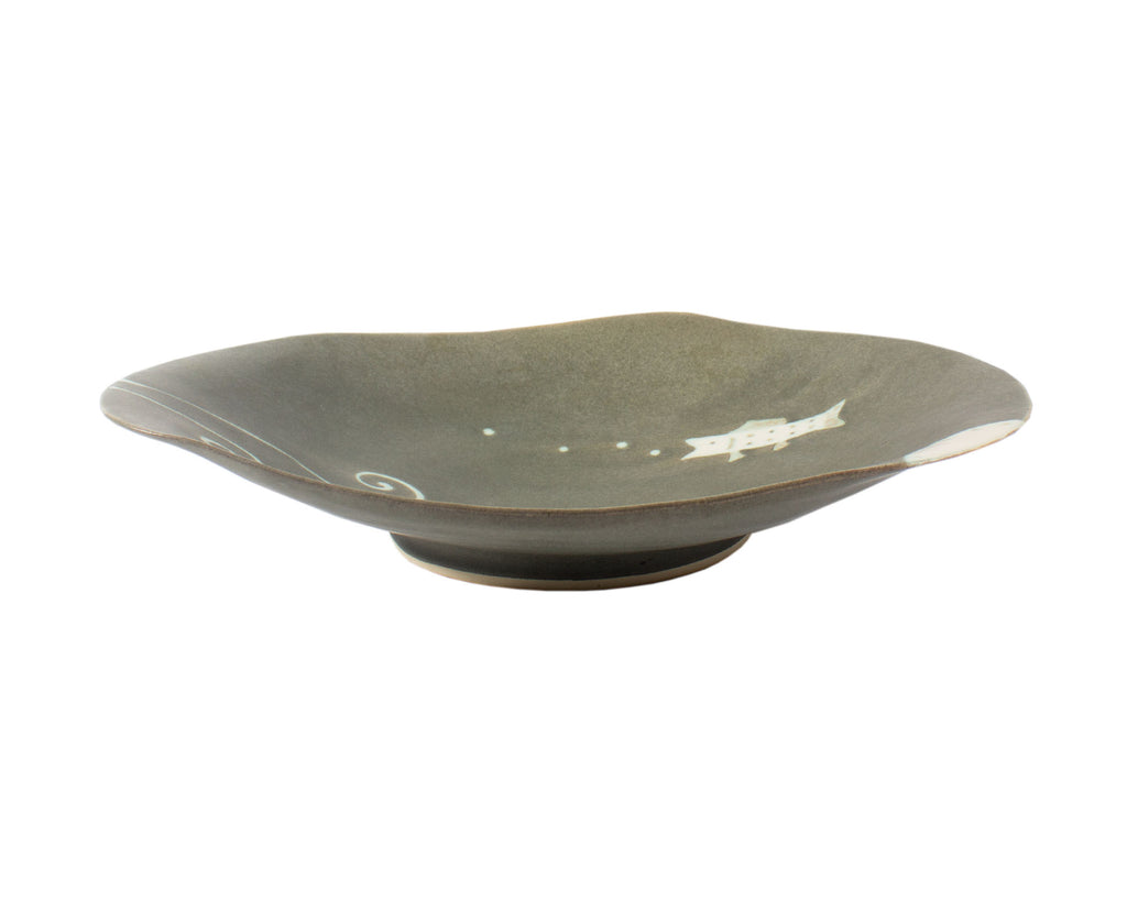 Reiko Miyagi Studio Pottery Bowl with Fish
