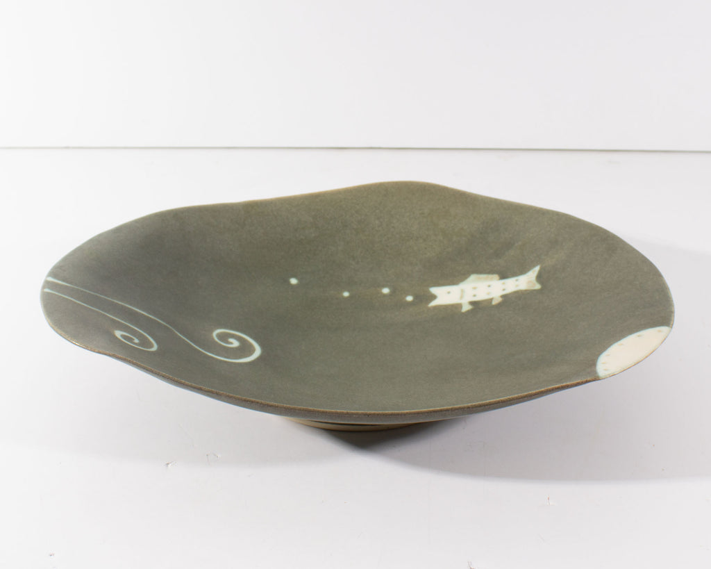 Reiko Miyagi Studio Pottery Bowl with Fish