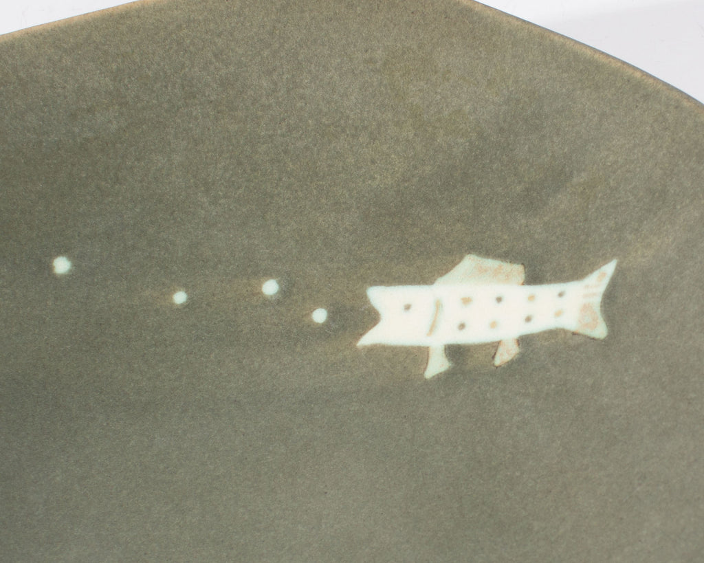 Reiko Miyagi Studio Pottery Bowl with Fish