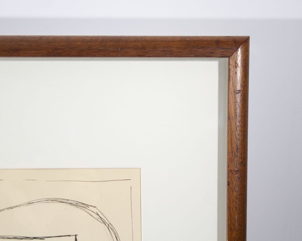 Harry Hilson Signed 1961 Ink Abstract Still Life Painting