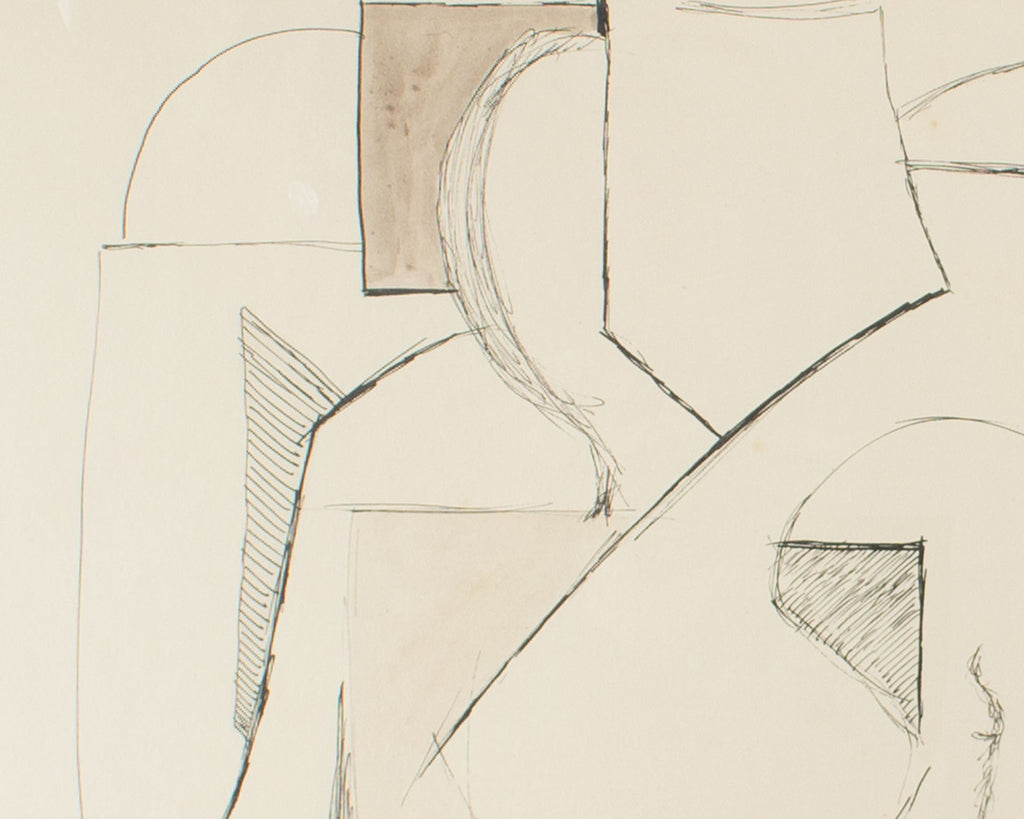 Harry Hilson Signed 1961 Ink Abstract Still Life Painting