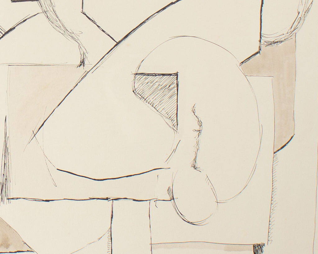 Harry Hilson Signed 1961 Ink Abstract Still Life Painting