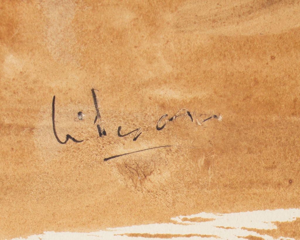 Harry Hilson Signed Ink and Watercolor Painting