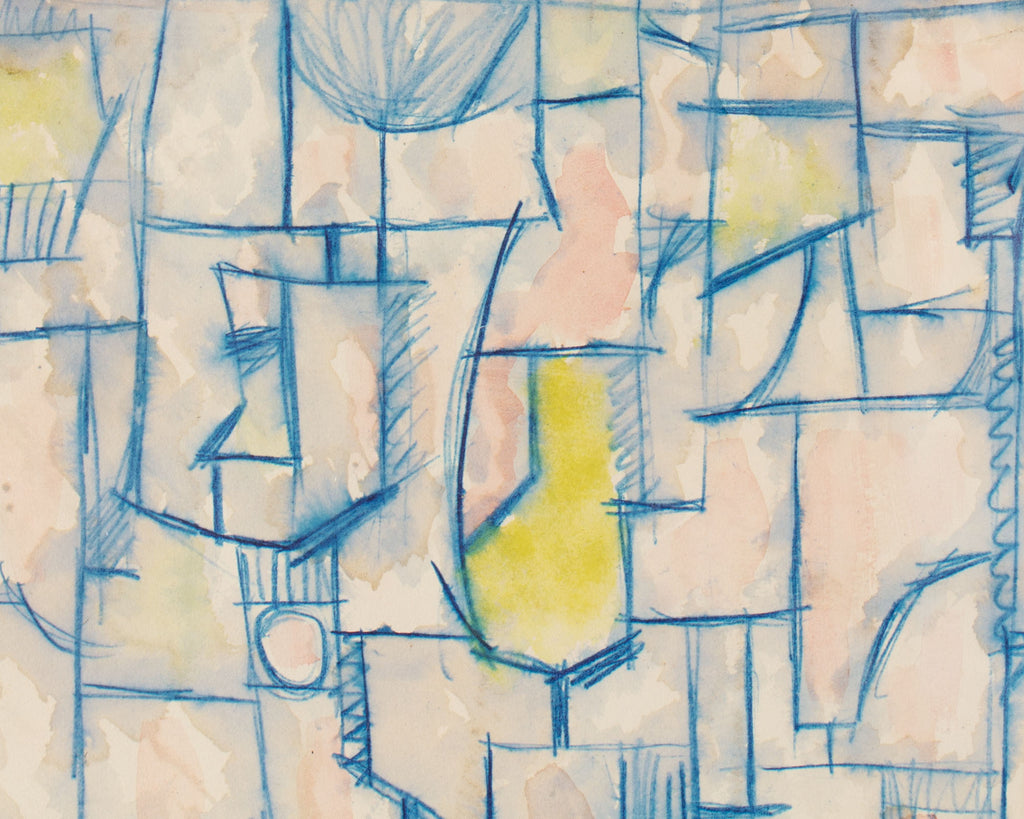 Harry Hilson 1960s Abstract Watercolor Painting