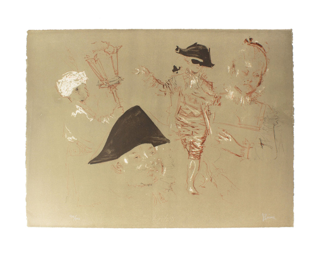 Jack Levine Signed “Homage to Watteau” Limited Edition Lithograph