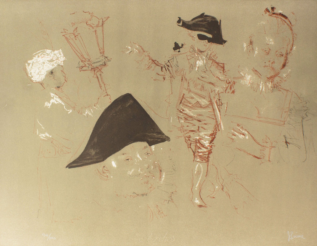 Jack Levine Signed “Homage to Watteau” Limited Edition Lithograph