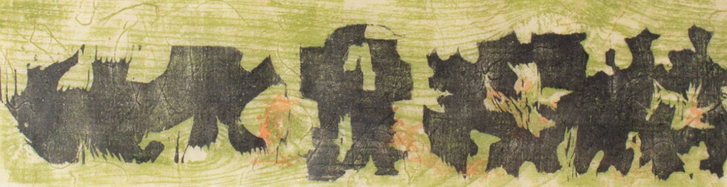 Judith Anderson 1966 “Pursuit” Abstract Woodblock Print