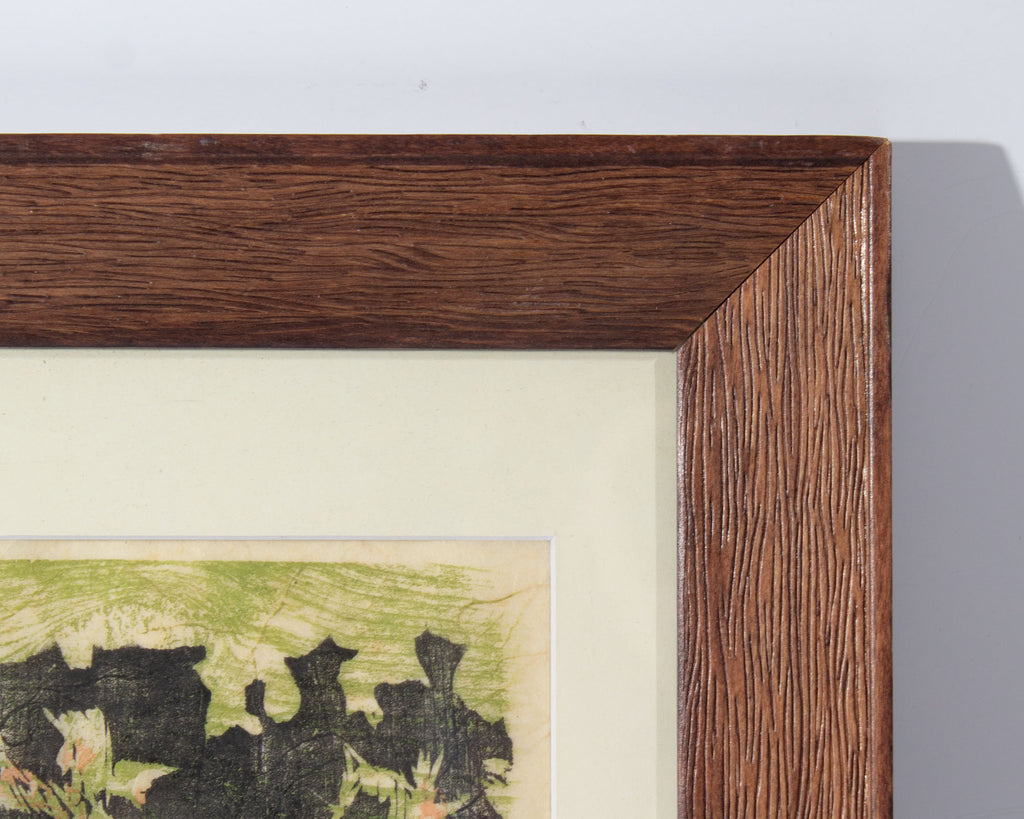Judith Anderson 1966 “Pursuit” Abstract Woodblock Print