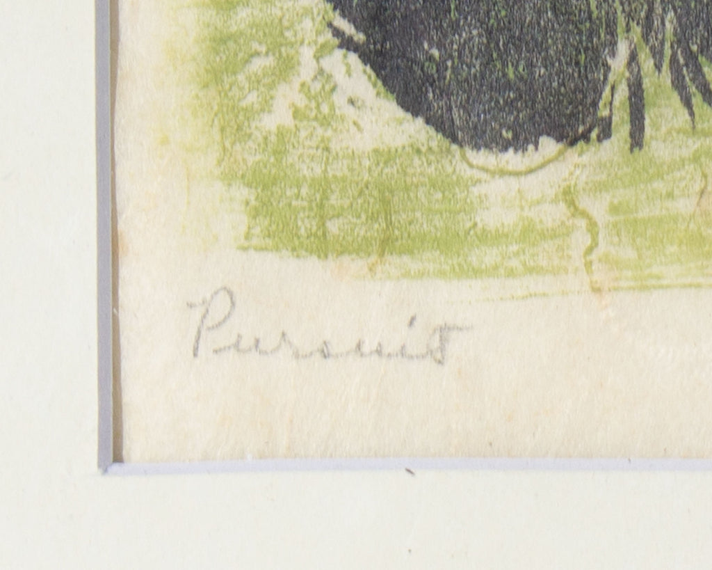 Judith Anderson 1966 “Pursuit” Abstract Woodblock Print