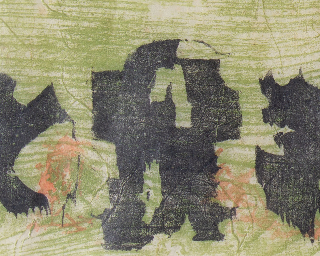 Judith Anderson 1966 “Pursuit” Abstract Woodblock Print