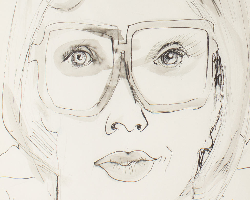 Harry Hilson 1978 “Jane” Ink Portrait Drawing