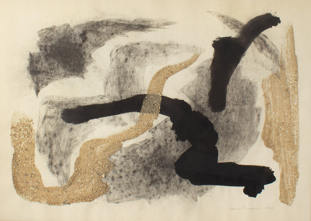 James Spencer Russell 1958 Mixed Media Painting and Collage on Paper