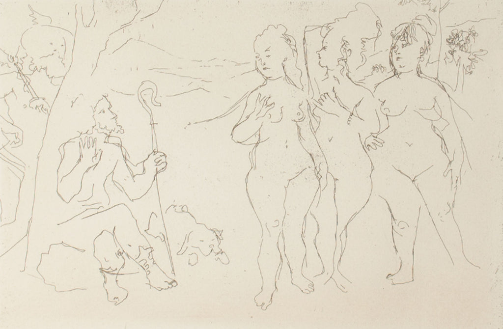 Jack Levine 1964 “Judgement of Paris” Etching