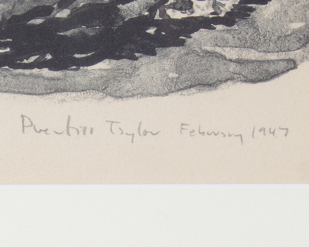 Prentiss Taylor 1947 “Seated Serenade” Still Life Lithograph