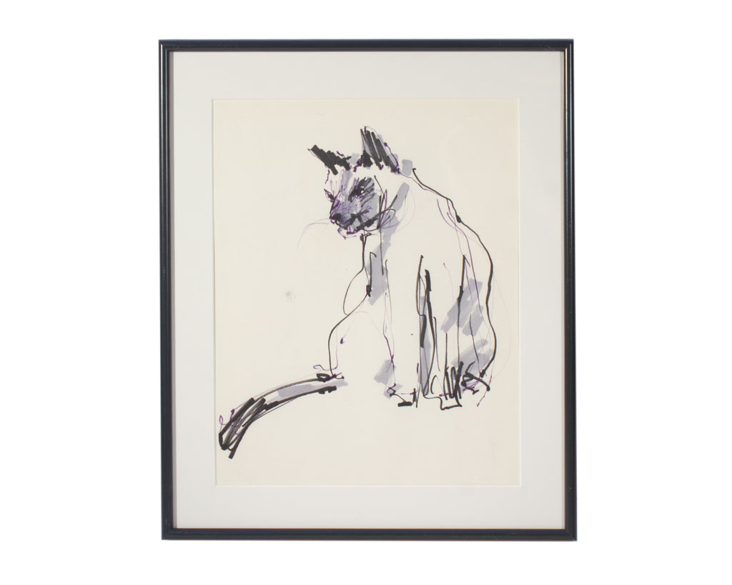 James L. Bruch Marker Drawing of a Cat
