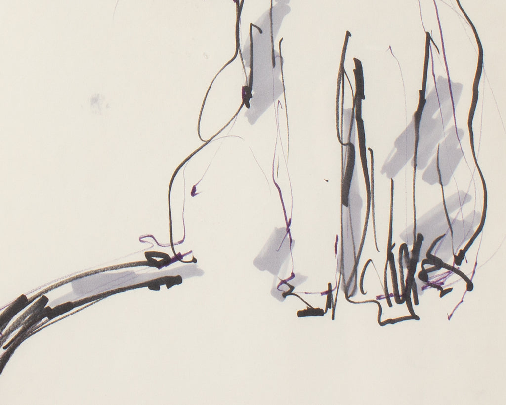James L. Bruch Marker Drawing of a Cat