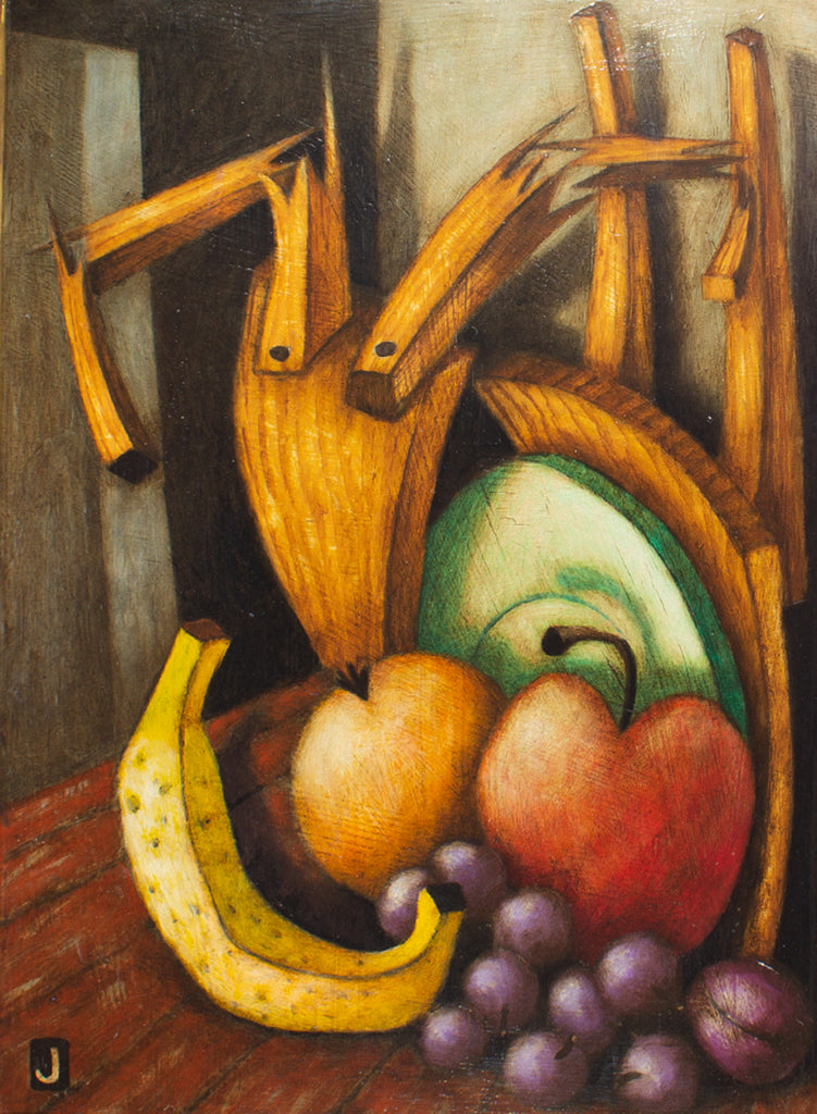 Jeff Sutherland “Slippery on the Bottom” Oil on Board Still Life Painting