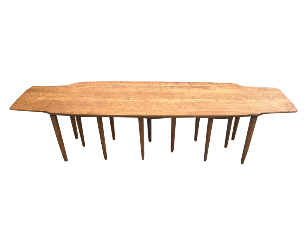 Conant Ball Mid Century Modern Maple Coffee Table with Nesting Stools