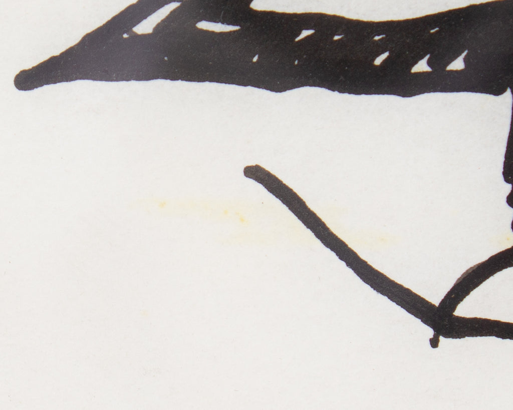 Harry Hilson 1965 Ink Drawing of Blackbirds