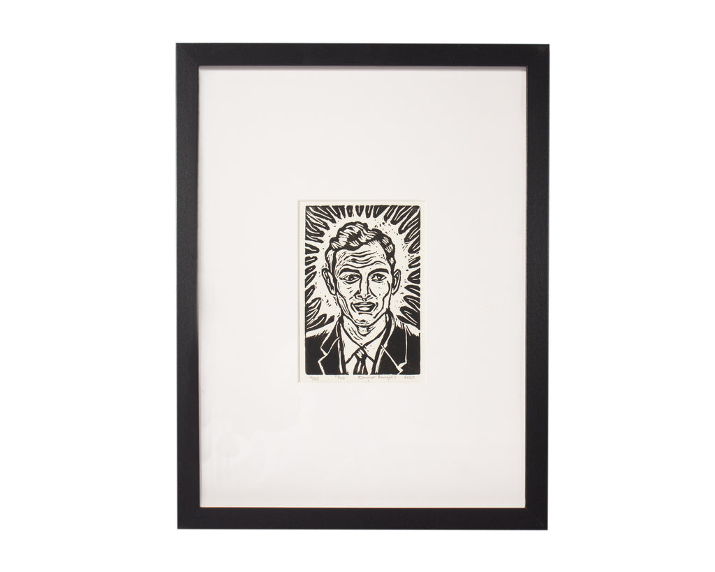 Douglas Bourgeois 2003 "Bob" Woodcut Print