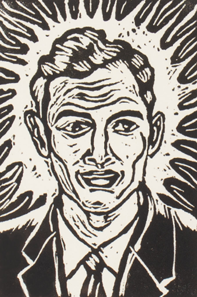 Douglas Bourgeois 2003 "Bob" Woodcut Print