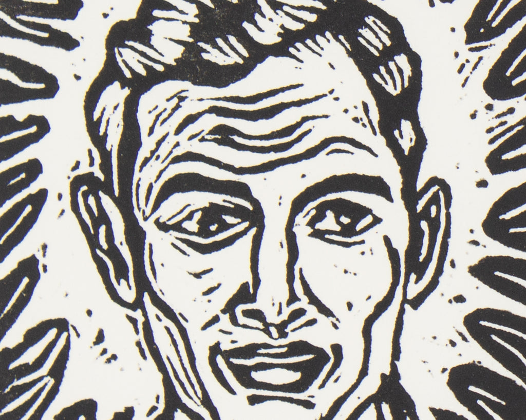 Douglas Bourgeois 2003 "Bob" Woodcut Print