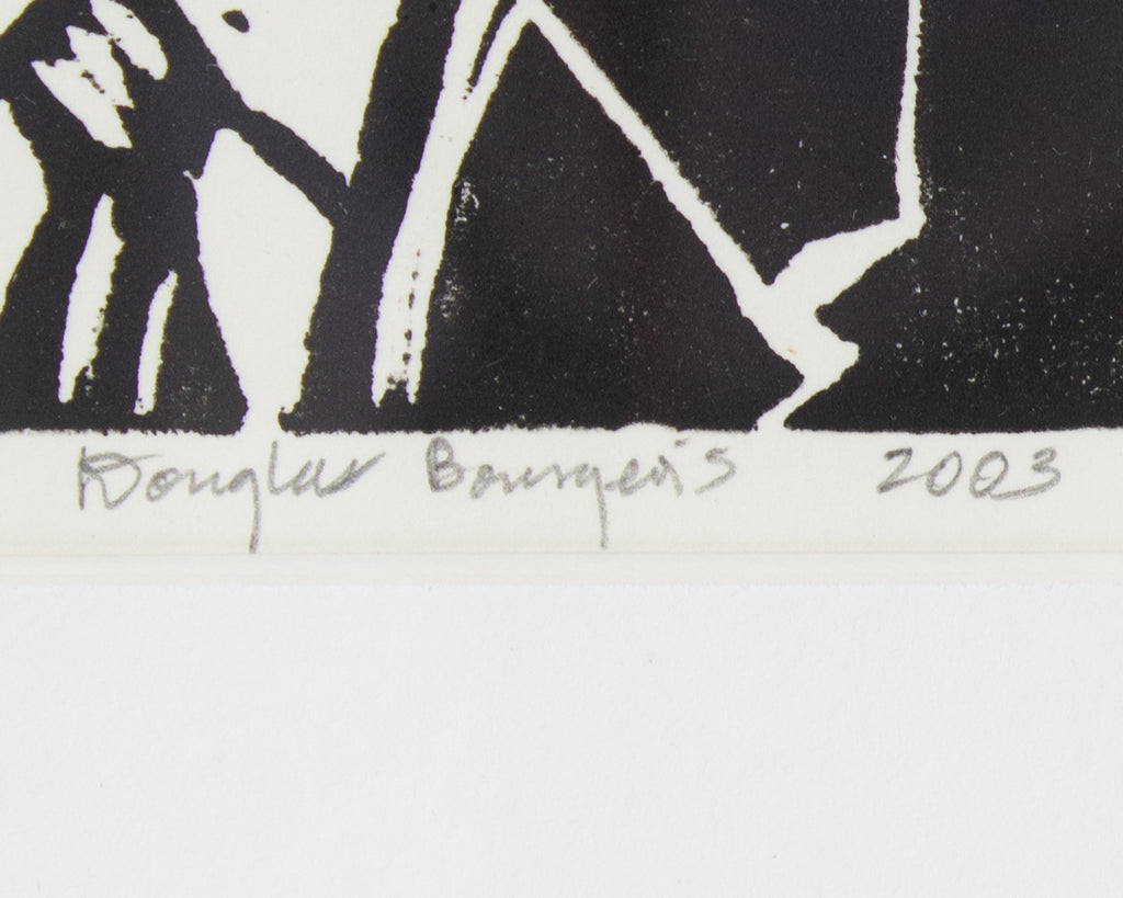Douglas Bourgeois 2003 "Bob" Woodcut Print