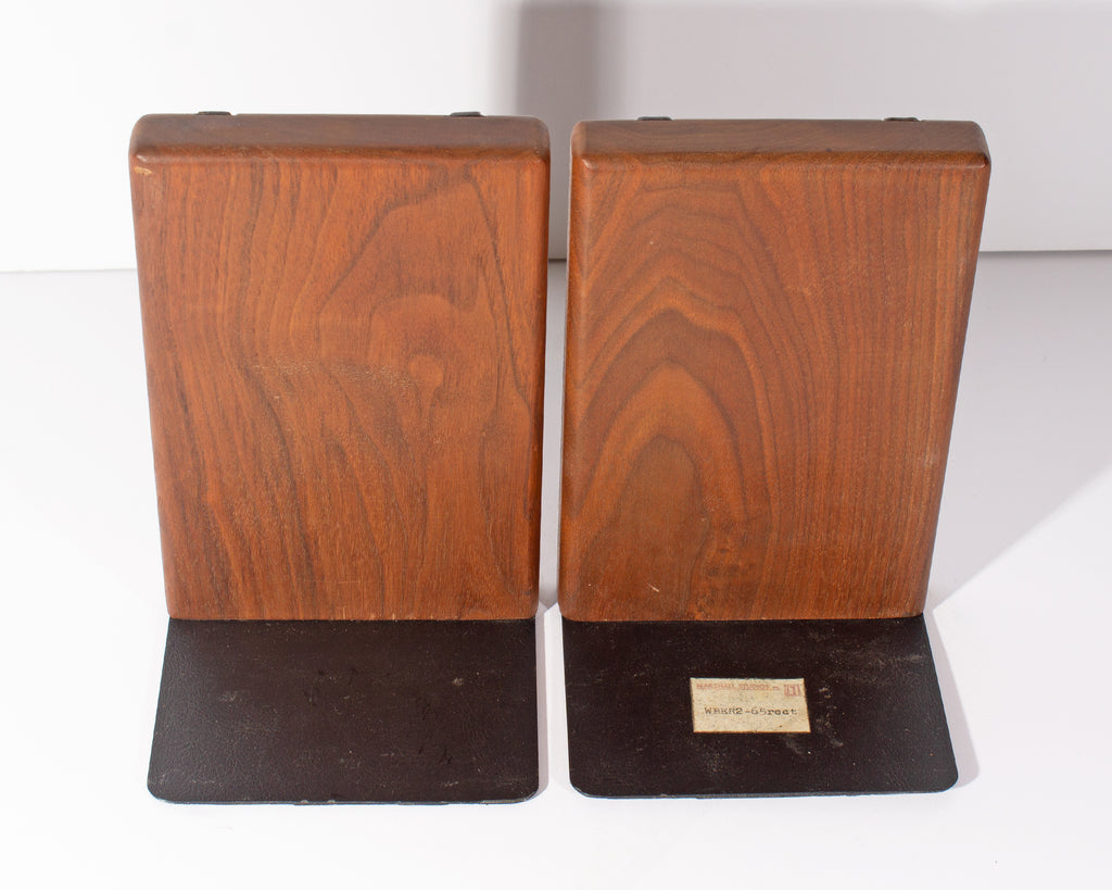 Martz Marshall Studios Walnut and Ceramic Bookends