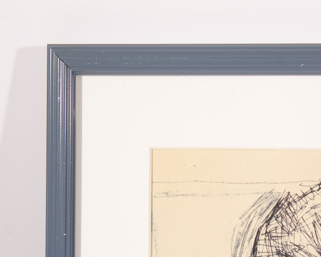 Harry Hilson 1959 Self-Portrait Ink Drawing