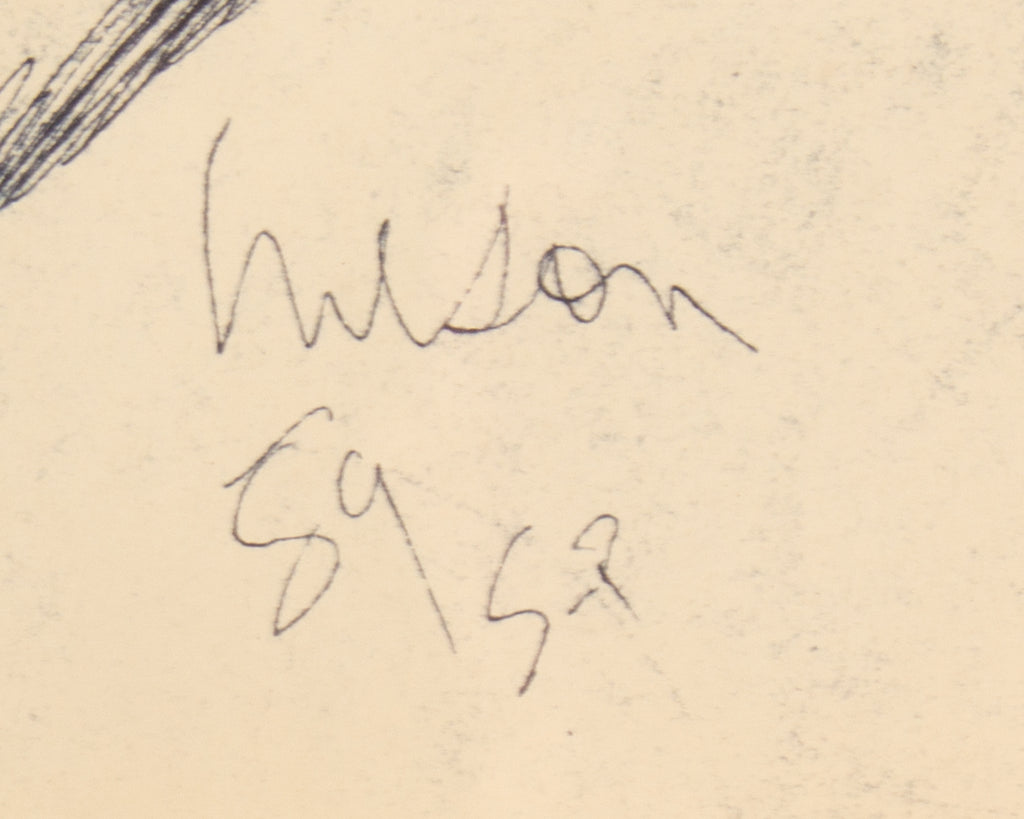 Harry Hilson 1959 Self-Portrait Ink Drawing