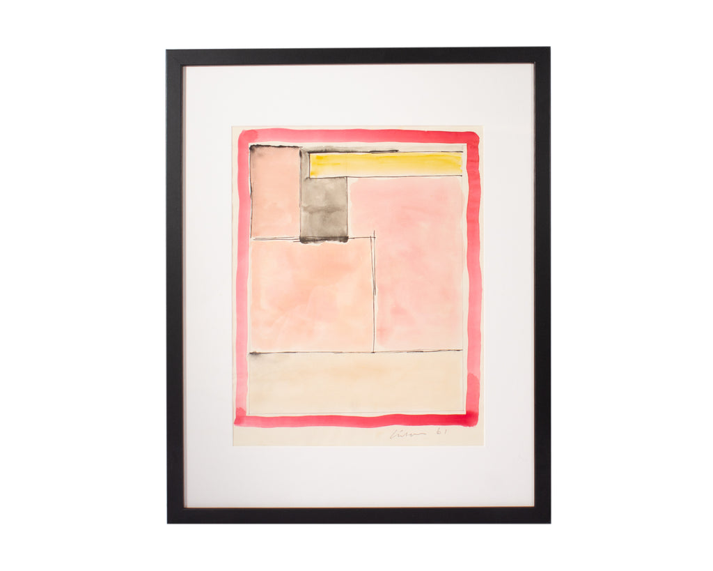 Harry Hilson 1961 Abstract Watercolor Painting