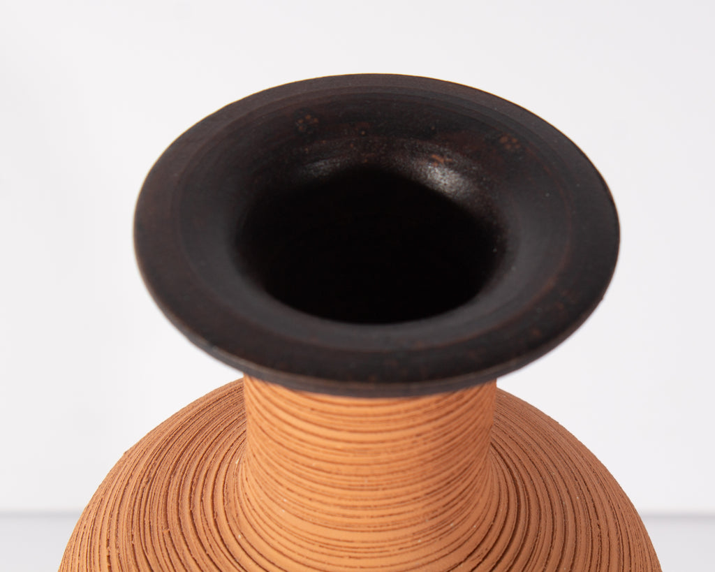 Italian Raymor Ceramic Vase with Woven Accent
