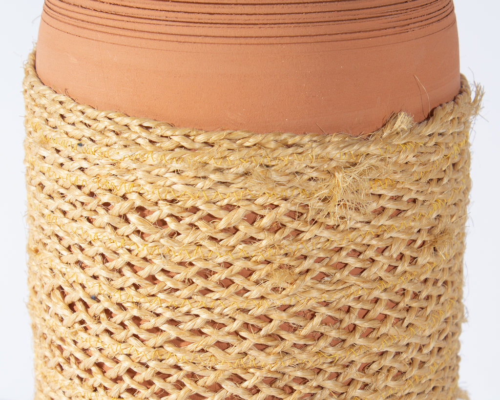Italian Raymor Ceramic Vase with Woven Accent