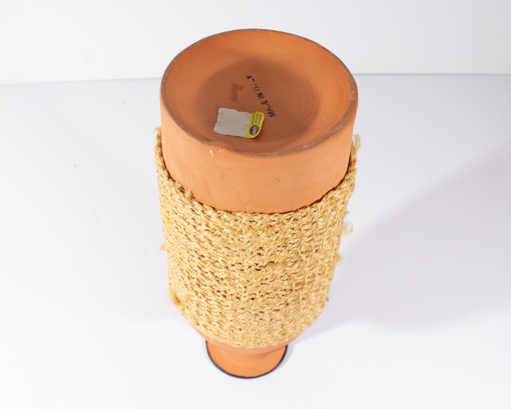 Italian Raymor Ceramic Vase with Woven Accent