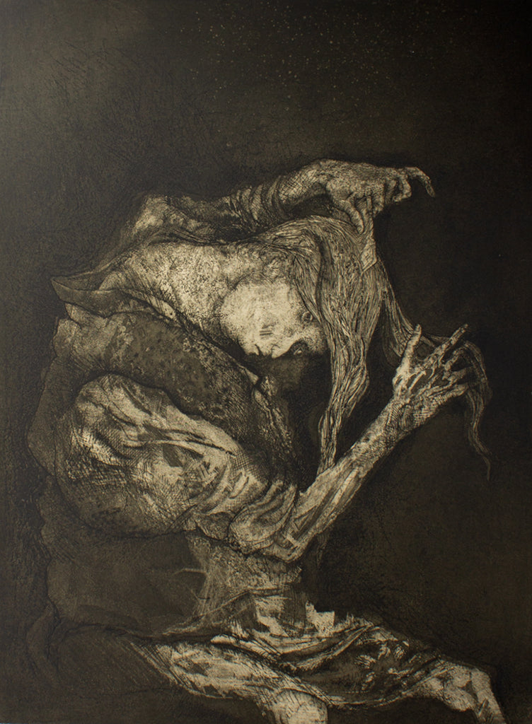 Al Blaustein “The Tangle” Etching of a Woman