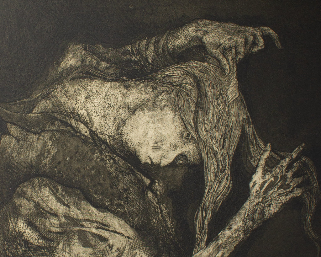 Al Blaustein “The Tangle” Etching of a Woman