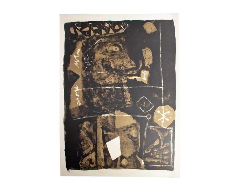 Antoni Clavé 1958 “Roi a la Pipe” Abstract Lithograph