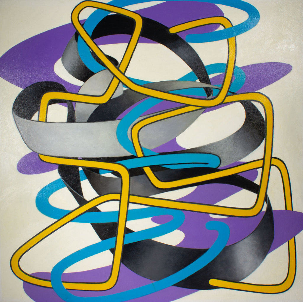 James Massena March “Bent Blue Wire” Acrylic on Canvas Painting
