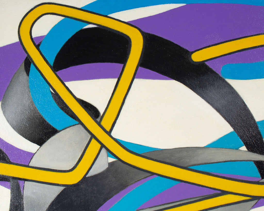 James Massena March “Bent Blue Wire” Acrylic on Canvas Painting