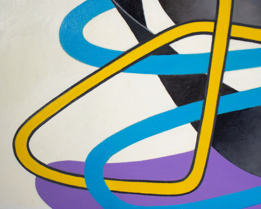 James Massena March “Bent Blue Wire” Acrylic on Canvas Painting