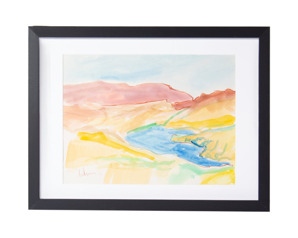 Harry Hilson 1967 Abstract Watercolor Landscape Painting