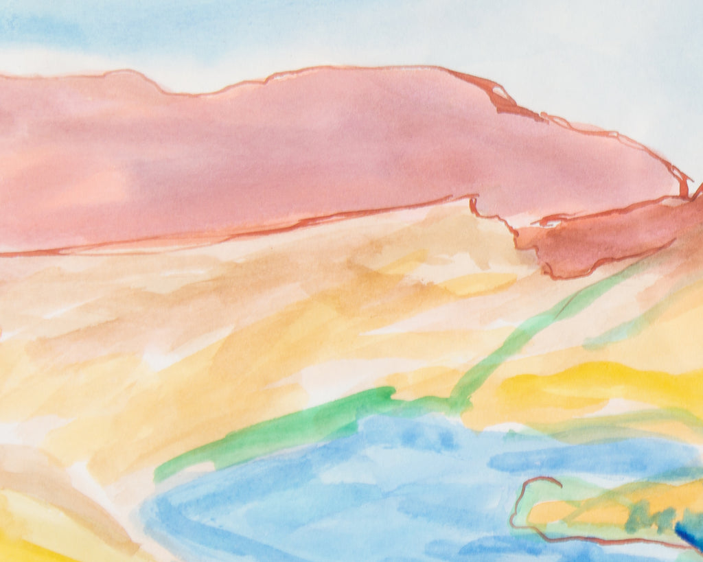 Harry Hilson 1967 Abstract Watercolor Landscape Painting