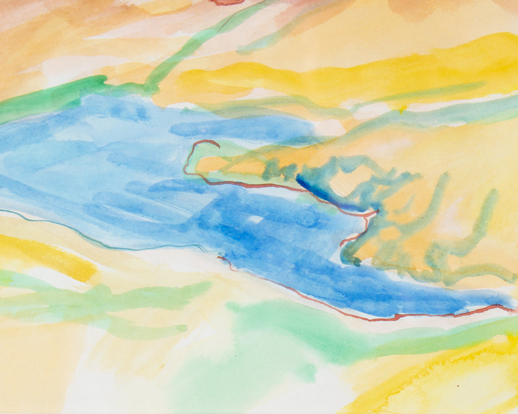 Harry Hilson 1967 Abstract Watercolor Landscape Painting