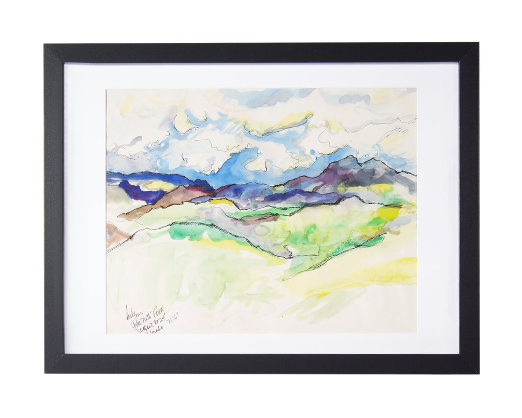 Harry Hilson 1967 Watercolor and Ink Painting of Pike National Forest