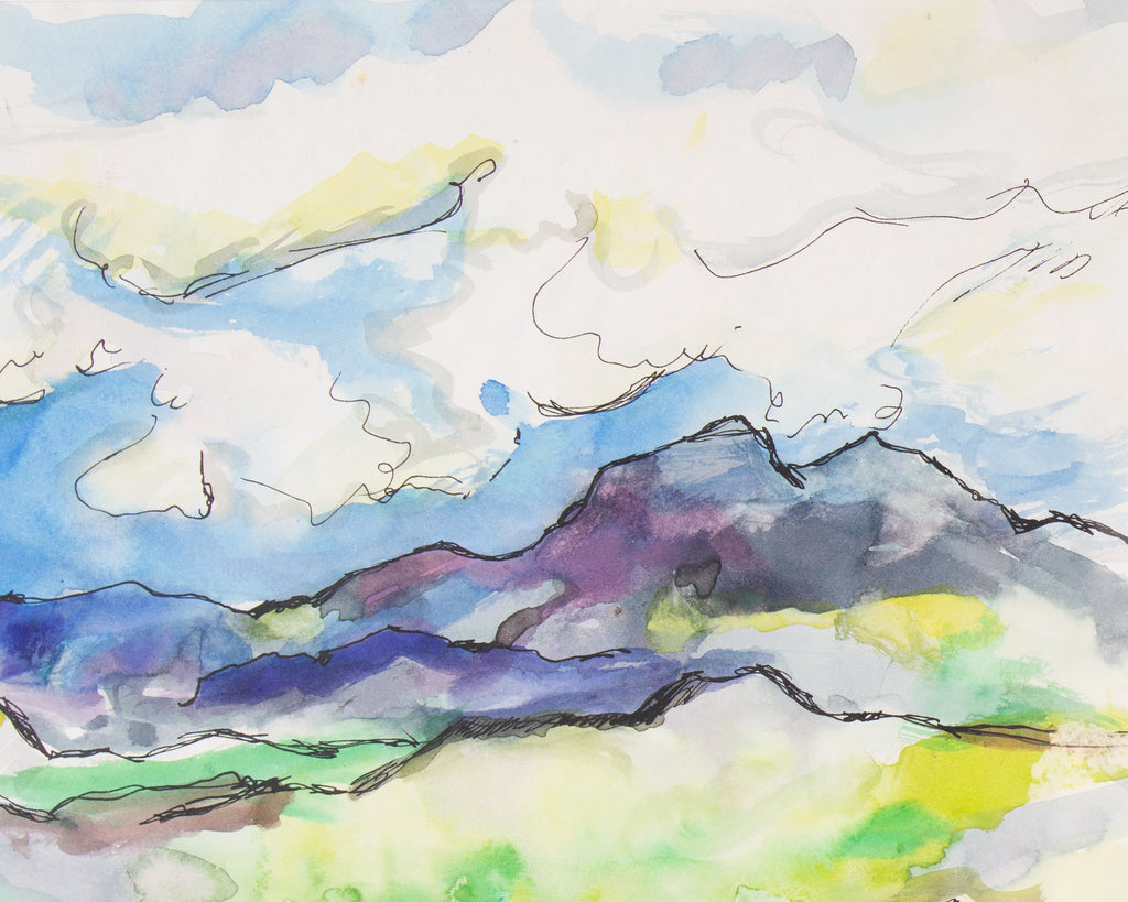 Harry Hilson 1967 Watercolor and Ink Painting of Pike National Forest, Colorado